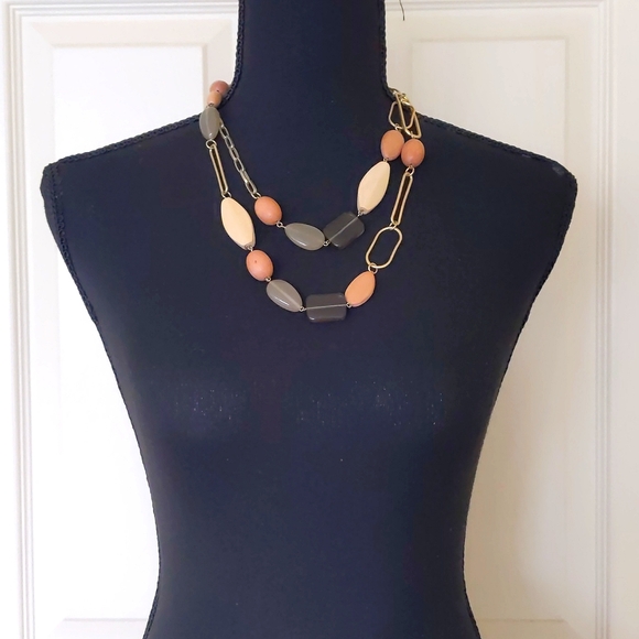 NWOT. The Limited Multiple Shapes/Colors/Materials Chained Necklace. - Picture 2 of 4